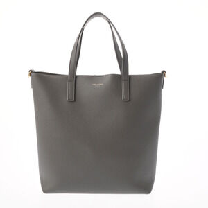 SAINT LAURENT Toy Shopping Tote Bag Gray Calfskin Handbag